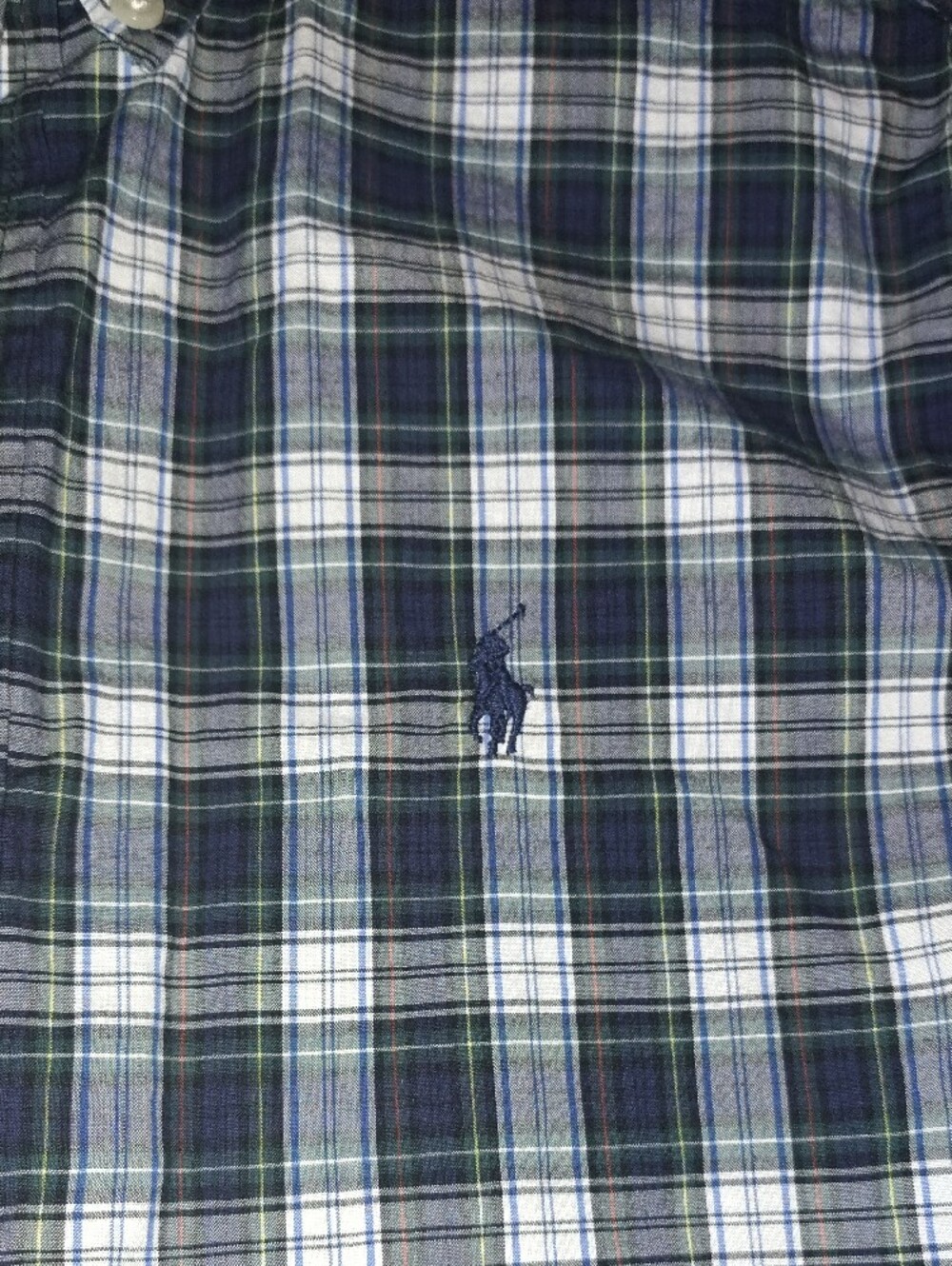 🆕Polo by Ralph Lauren Navy and White Plaid Button-Down Shirt Sz Large (14/16)